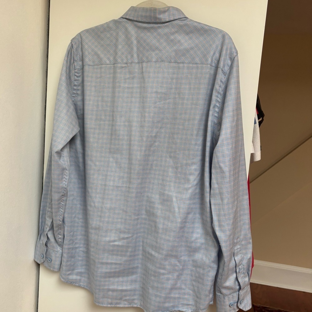 Men's Blue Checkered Shirt - Picture 3 of 3